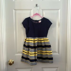 Gymboree Navy Blue & Yellow Dress Girls 5-6